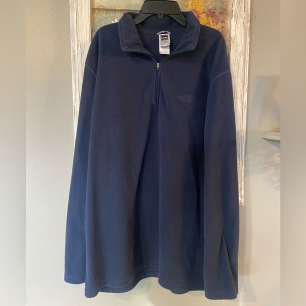 The North Face Fleece Pullover Quarter Zip Navy Blue Mens XL
